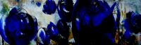 acht blaue blumen (150x50 cm)