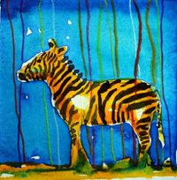 blue series - zebra (9x9 cm)