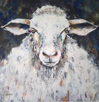 portrait of a sheep 1 (80x80 cm)