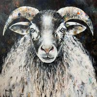 portrait of a sheep 2 (80x80 cm)